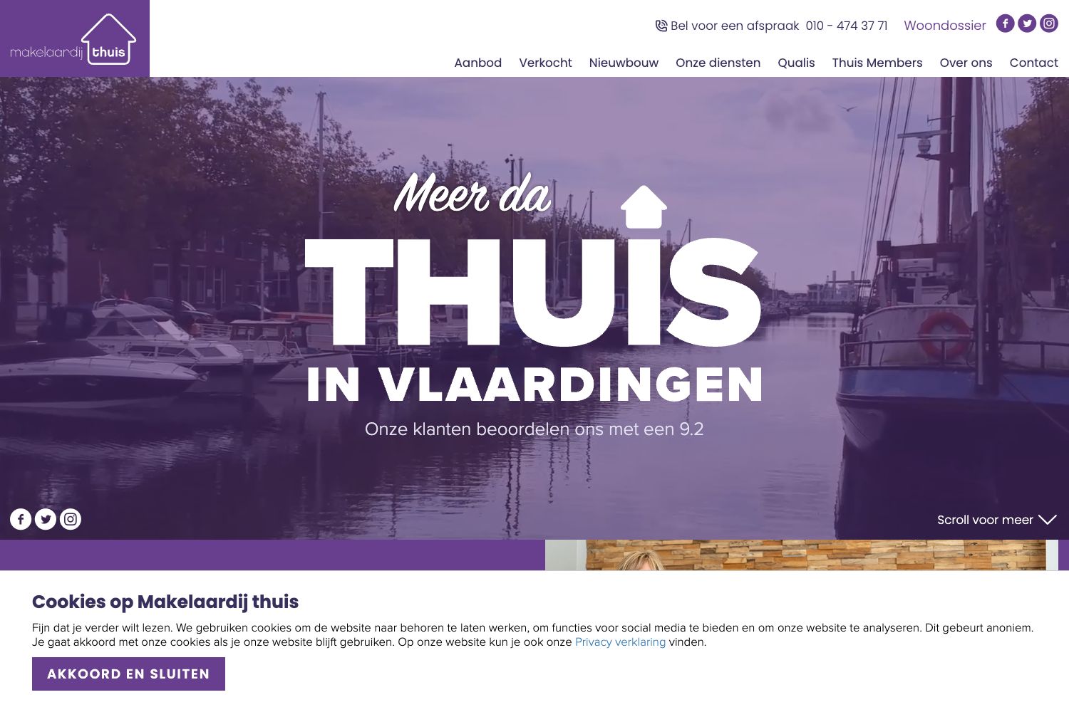 Website screenshot https://makelaardij-thuis.nl