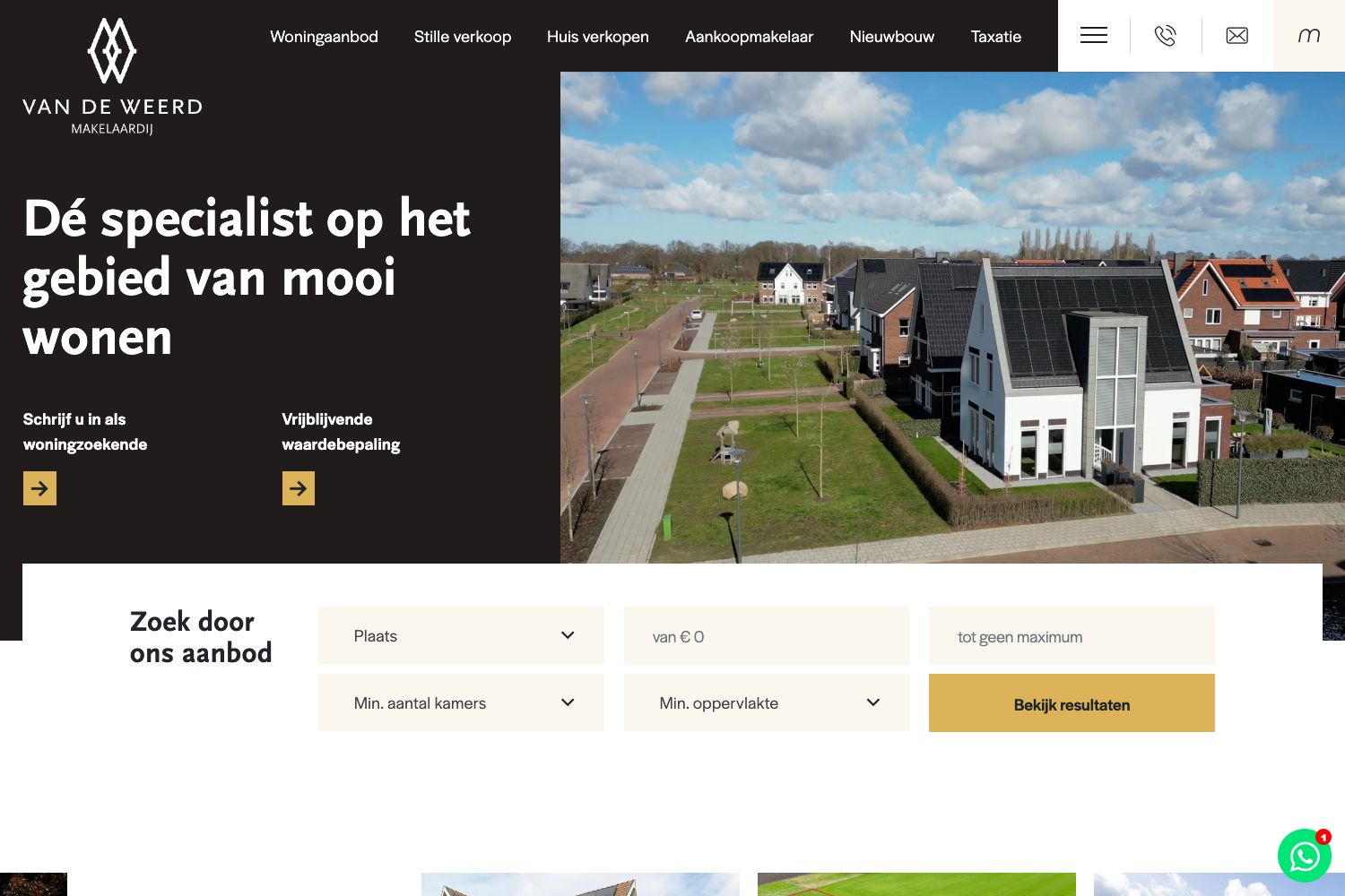 Website screenshot https://makelaardijvandeweerd.nl