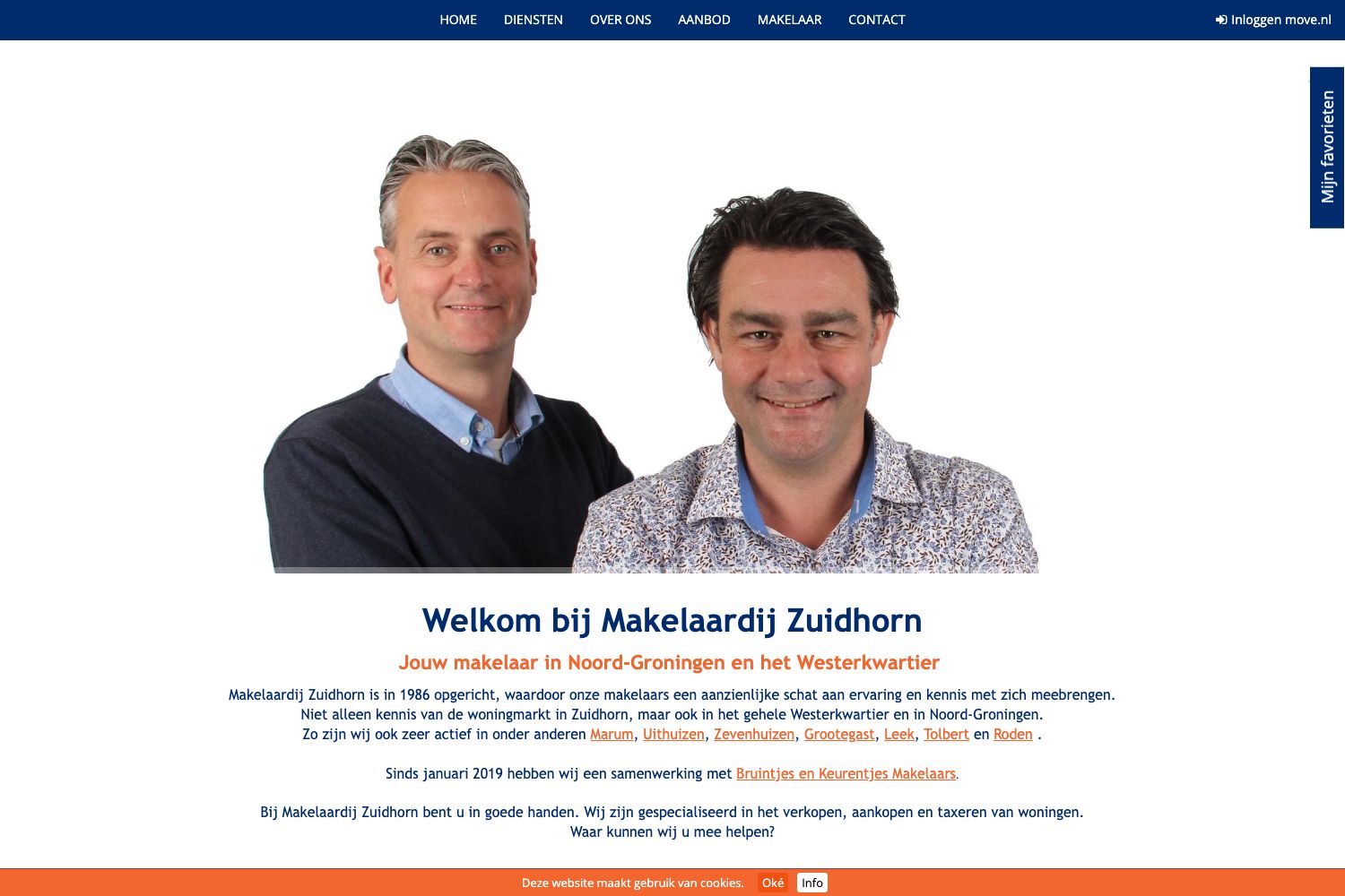 Website screenshot https://makelaardijzuidhorn.nl
