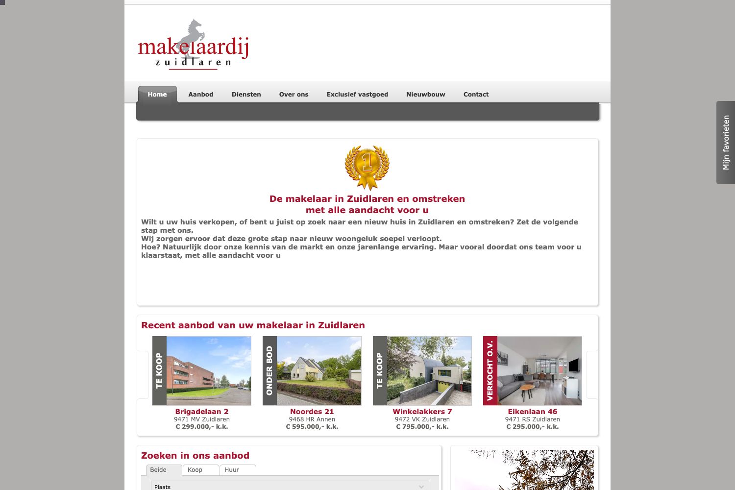 Website screenshot https://makelaardijzuidlaren.nl