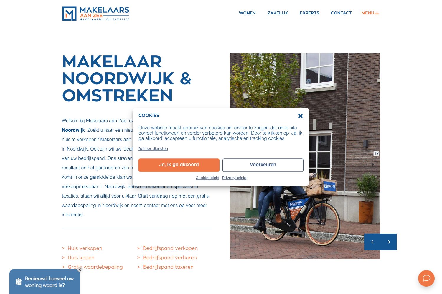 Website screenshot https://makelaarsaanzee.nl