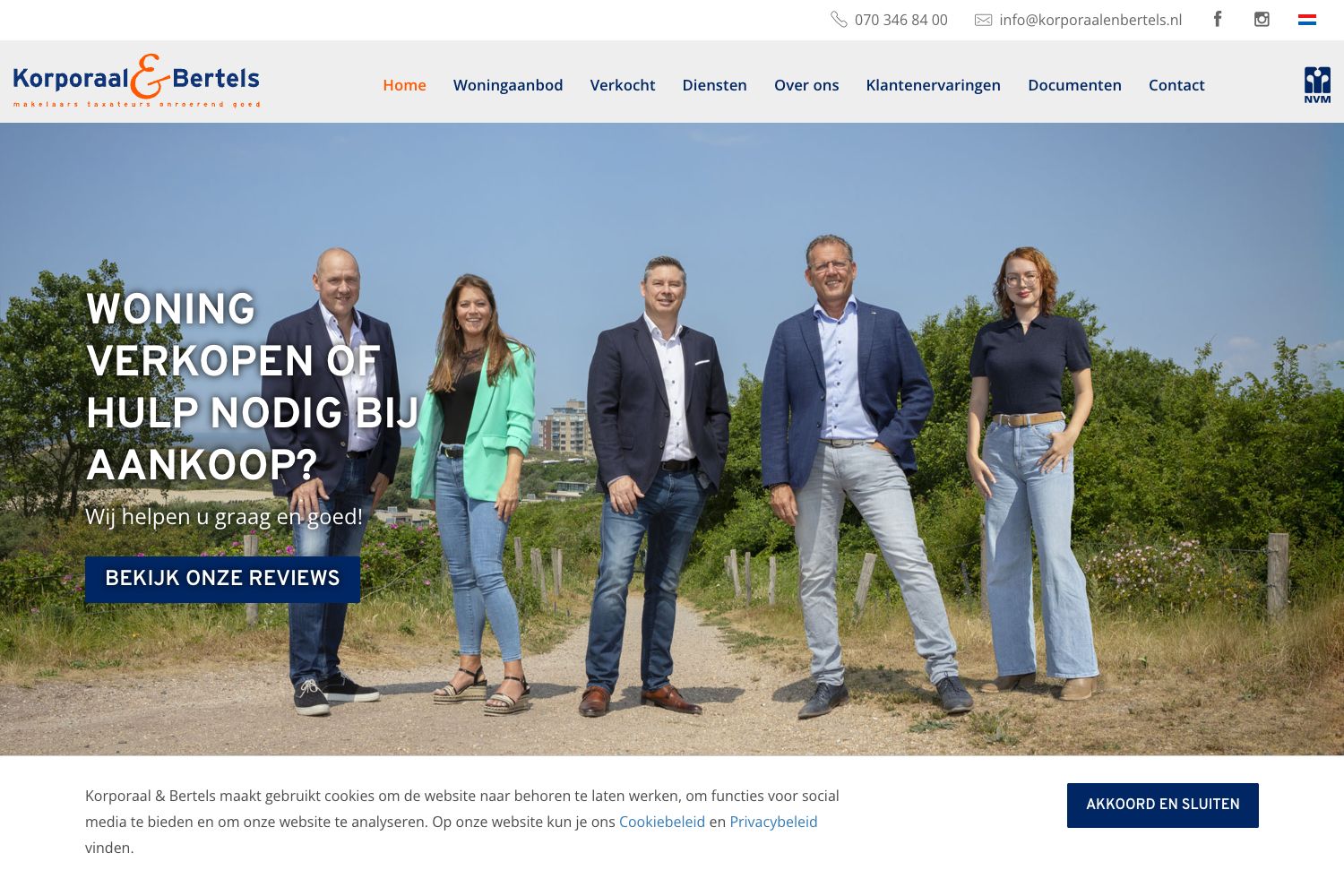 Website screenshot https://korporaalenbertels.nl