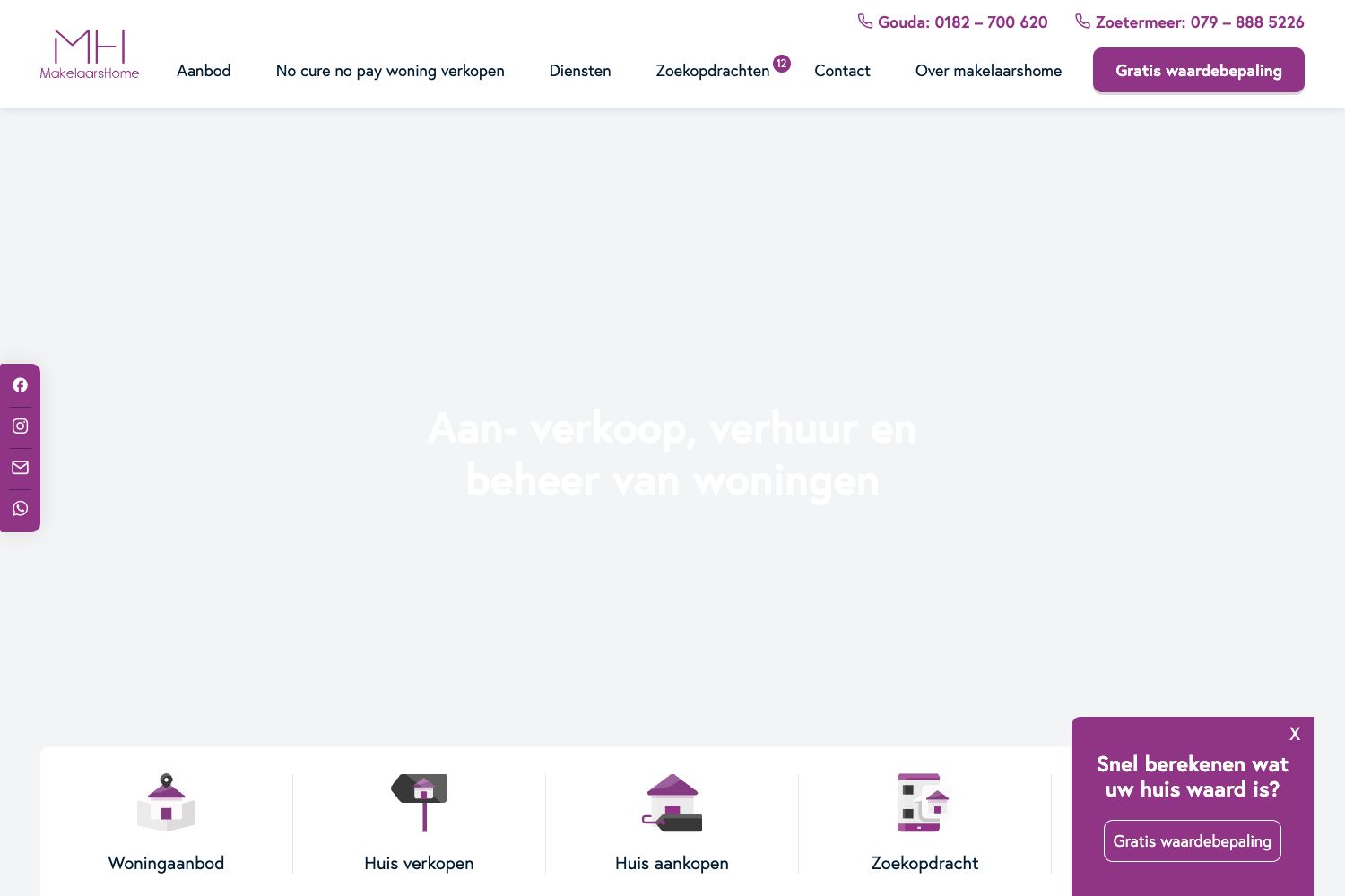 Website screenshot https://makelaarshome.nl