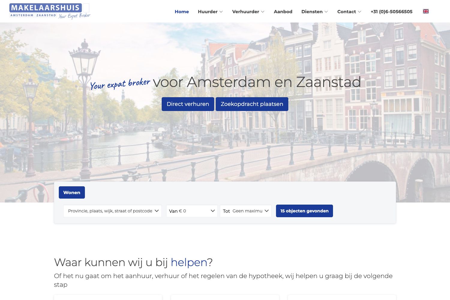 Website screenshot https://yourexpatbroker.nl