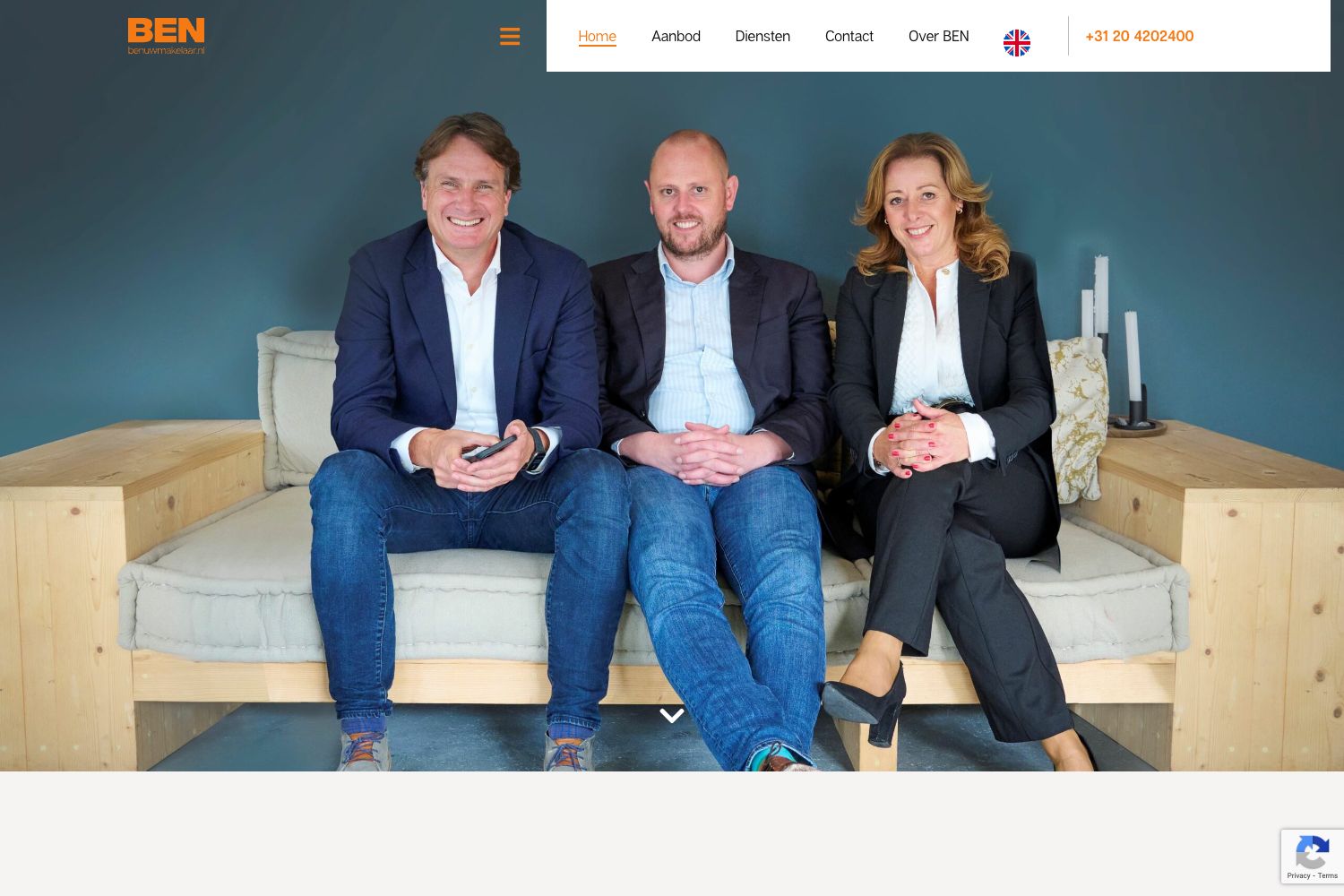 Website screenshot https://benuwmakelaar.nl