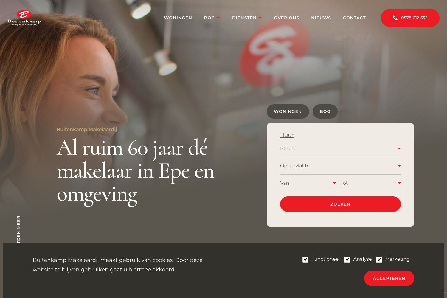 Website screenshot https://makelaardijbuitenkamp.nl