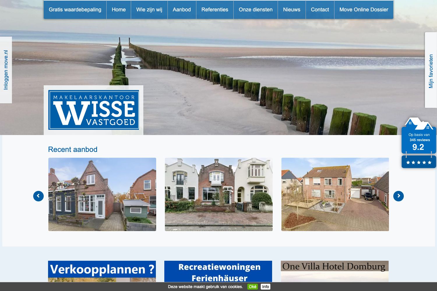 Website screenshot https://wissevastgoed.nl