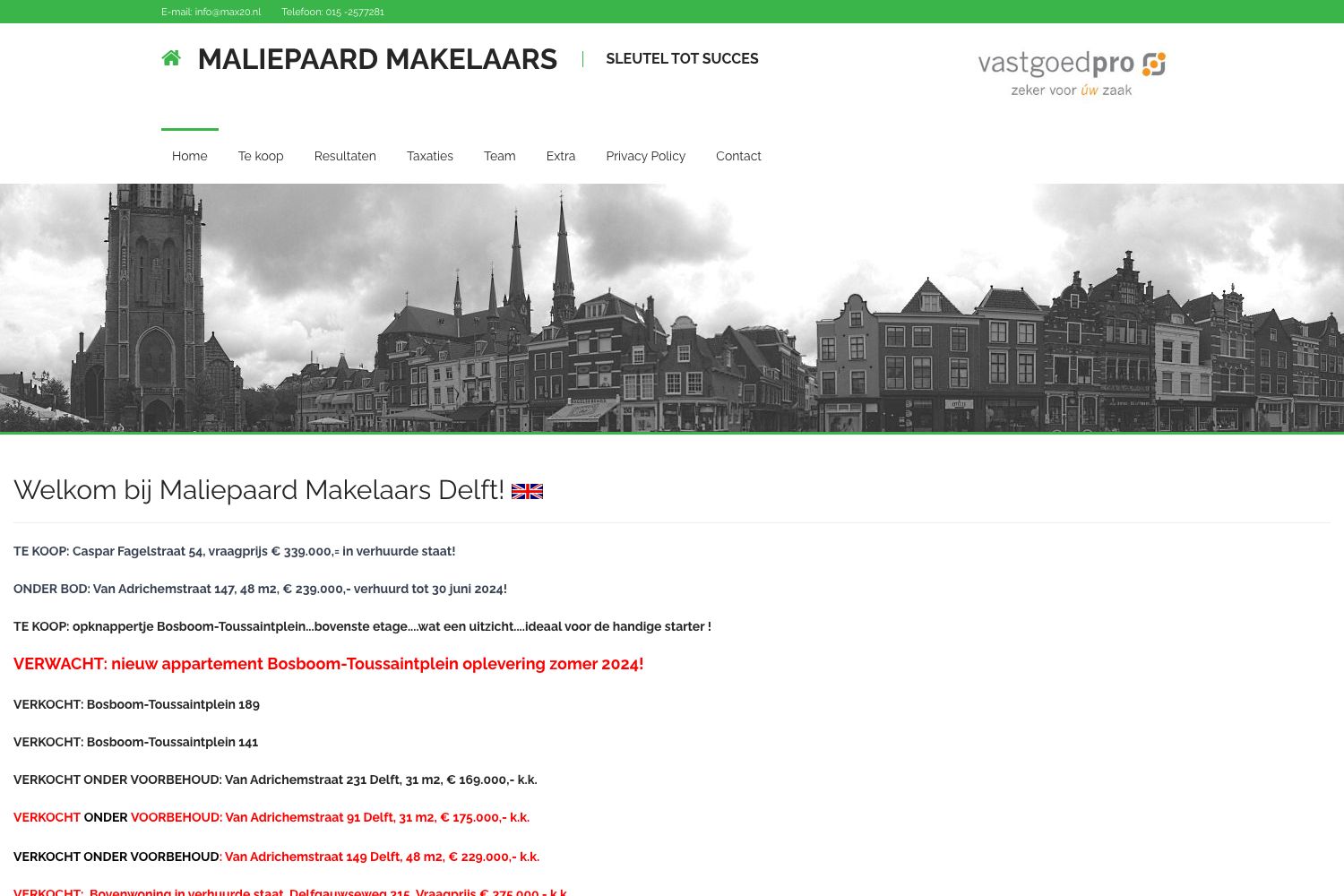 Website screenshot https://max20.nl