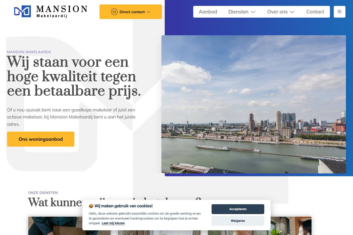 Website screenshot https://mansionmakelaardij.nl