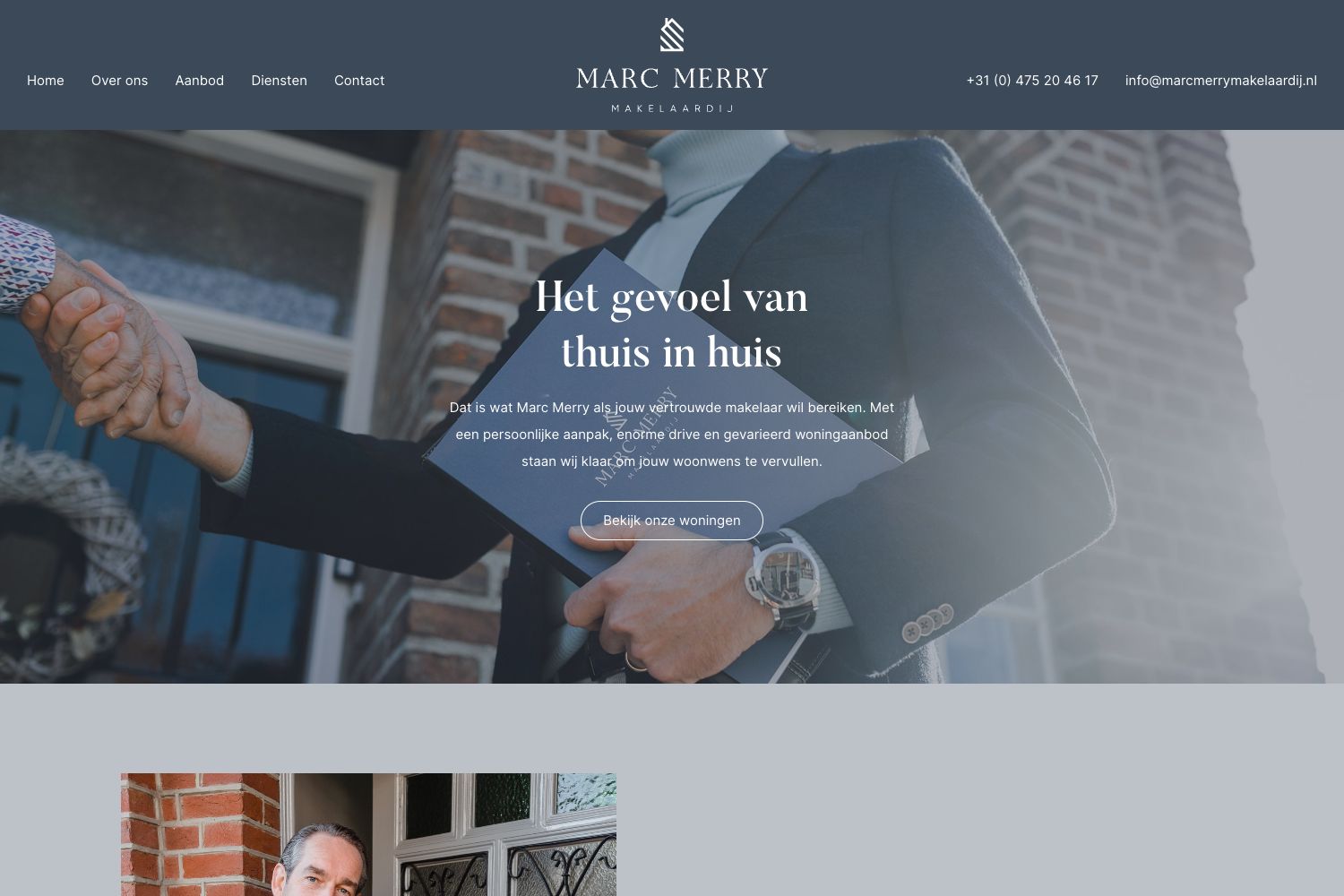 Website screenshot https://marcmerrymakelaardij.nl