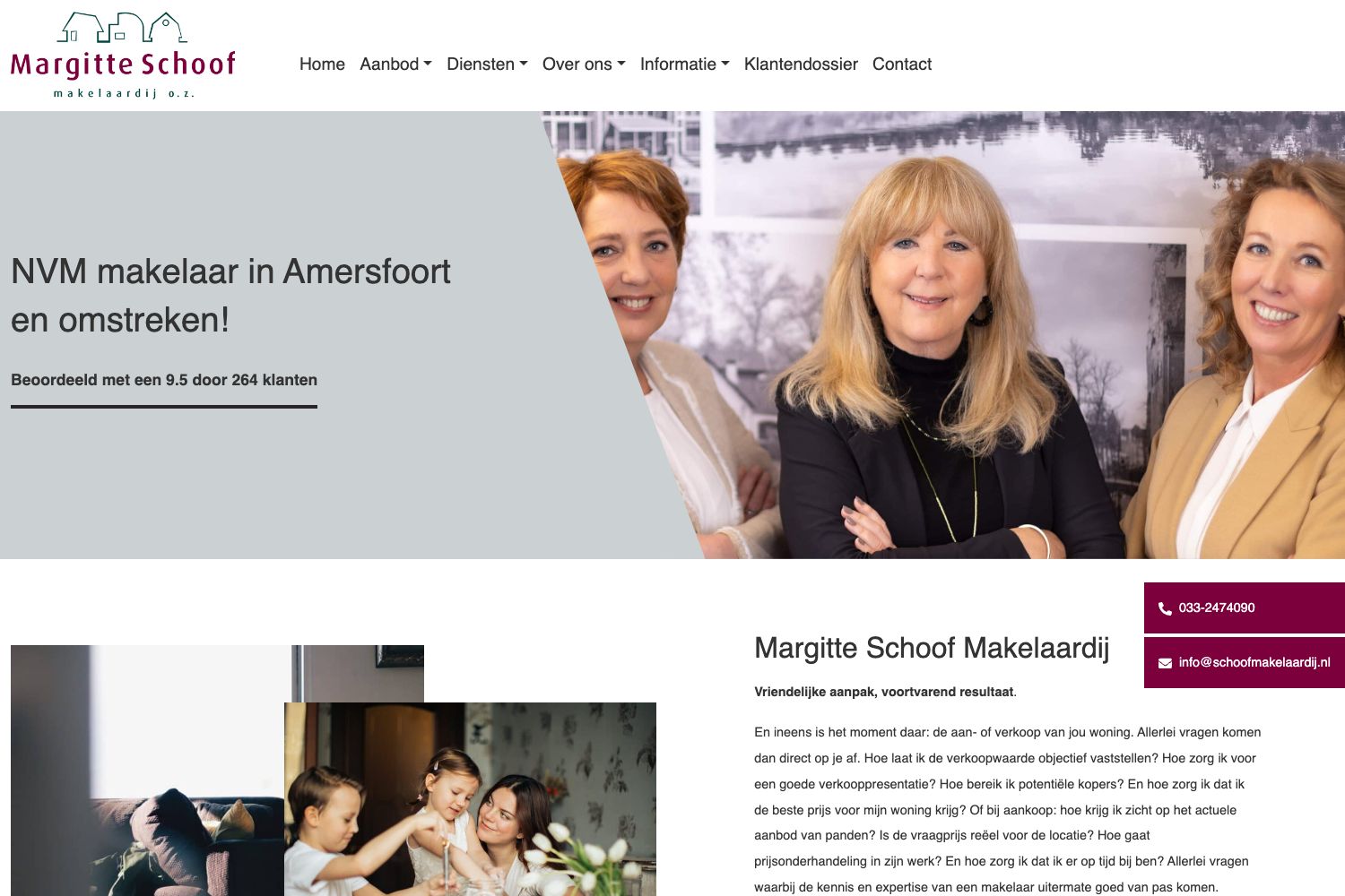 Website screenshot https://schoofmakelaardij.nl