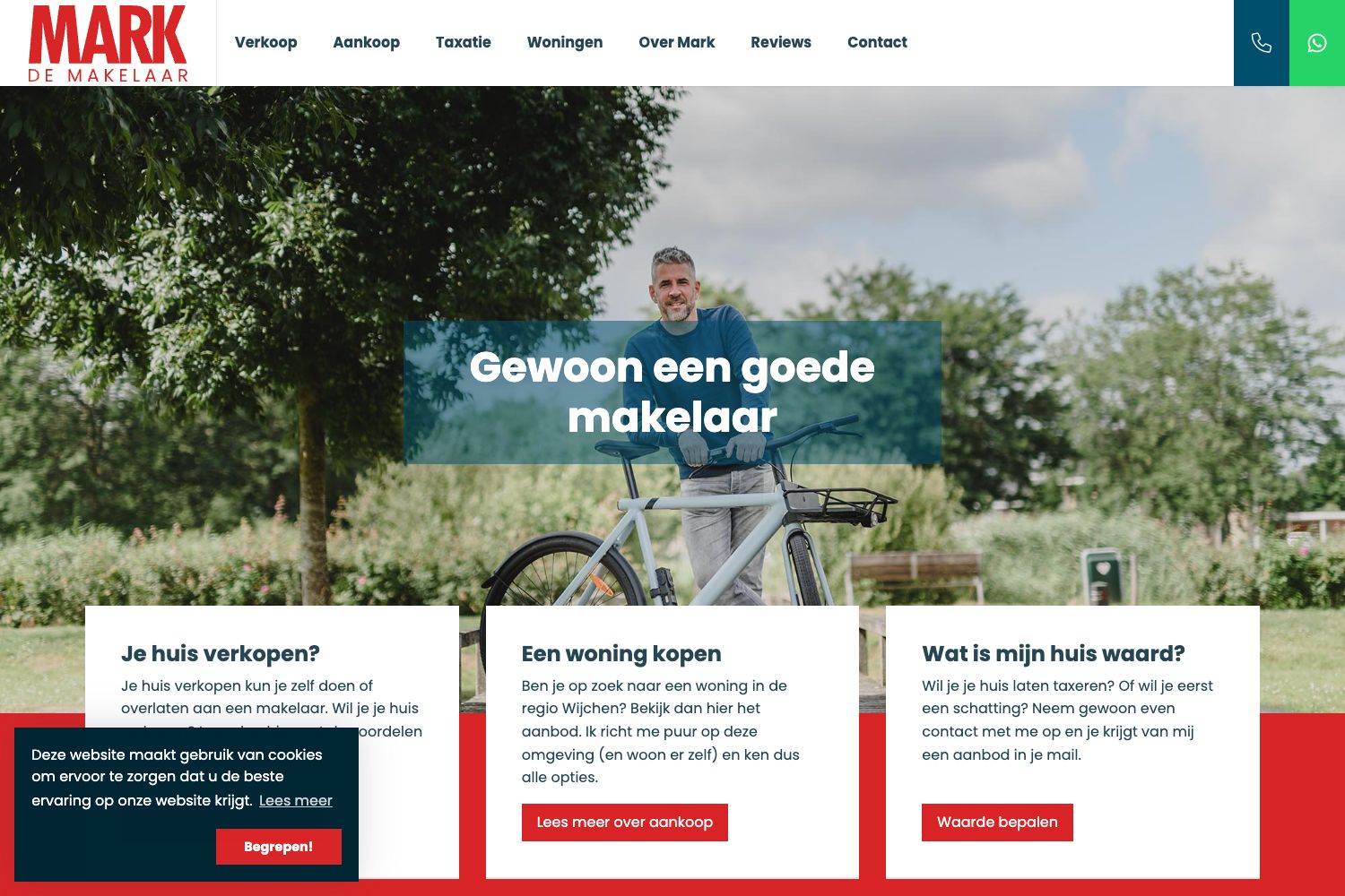 Website screenshot https://markdemakelaar.nl