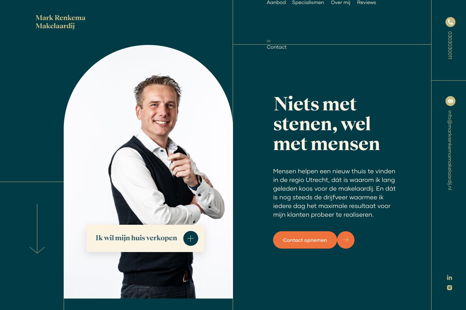 Website screenshot https://markrenkemamakelaardij.nl