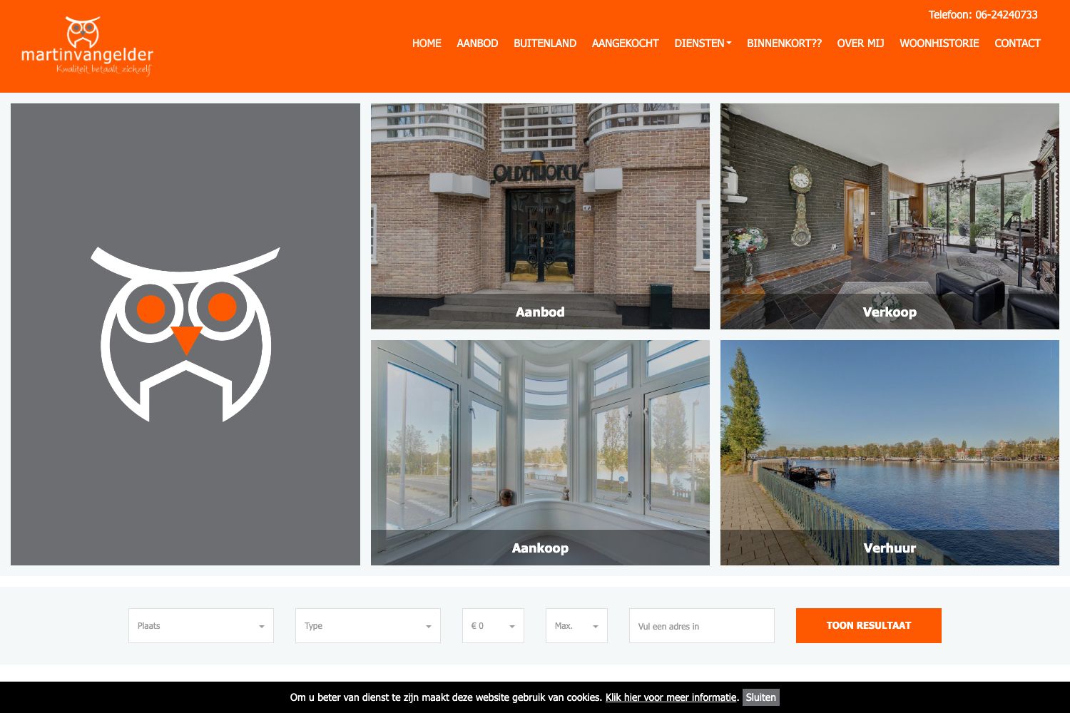 Website screenshot https://martinvangeldermakelaar.nl