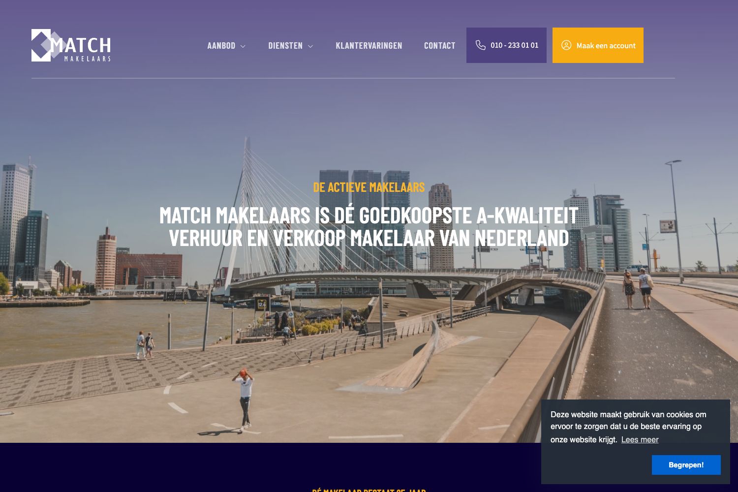 Website screenshot https://matchmakelaars.nl