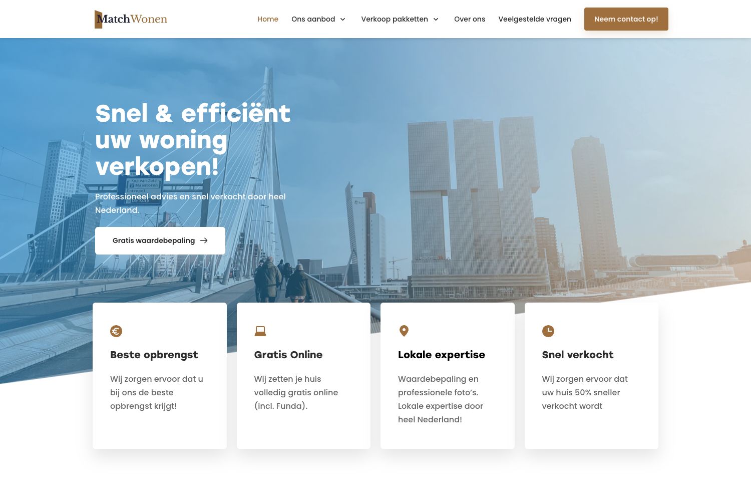 Website screenshot https://matchwonen.nl