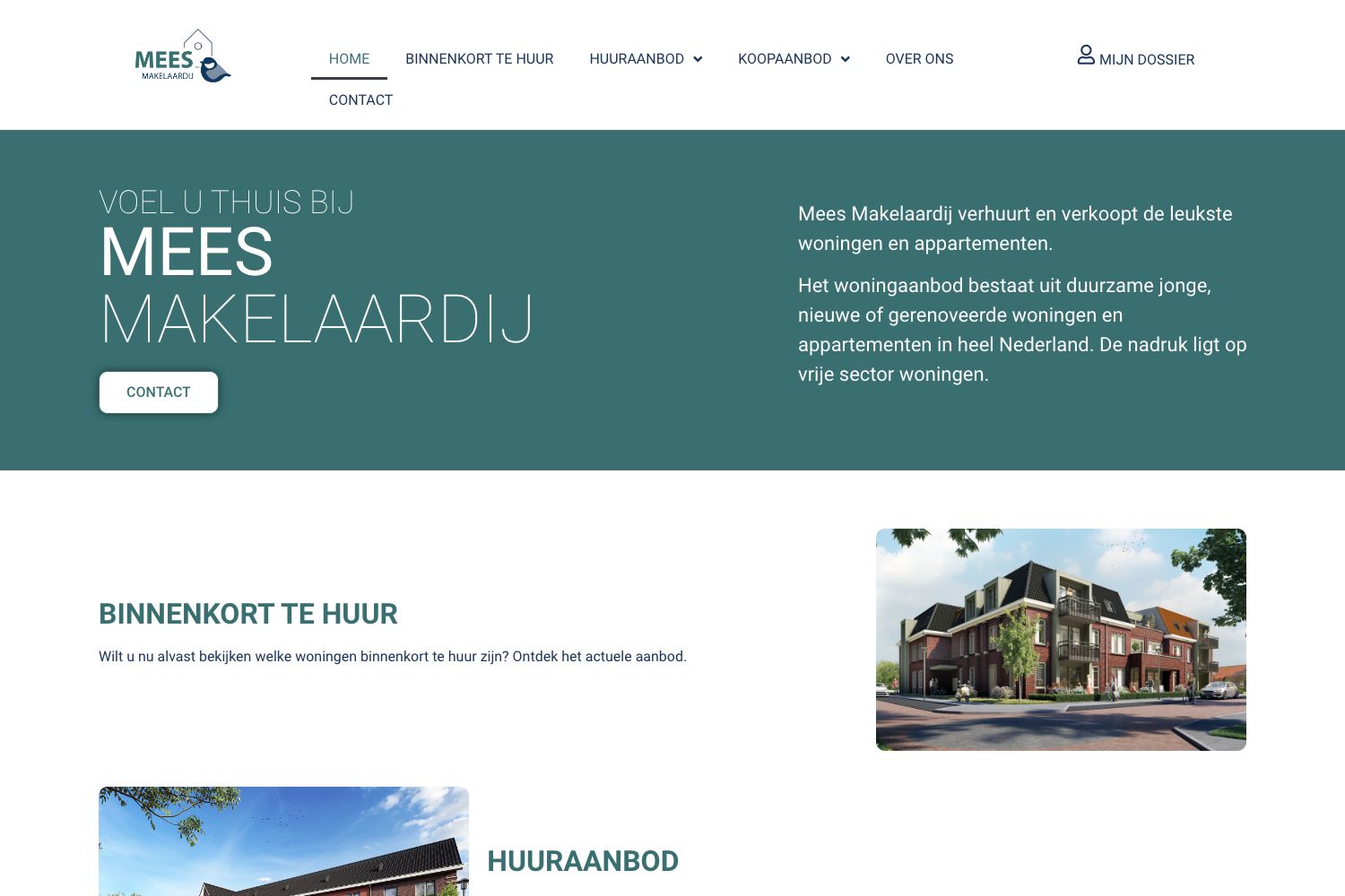 Website screenshot https://meesmakelaardij.nl