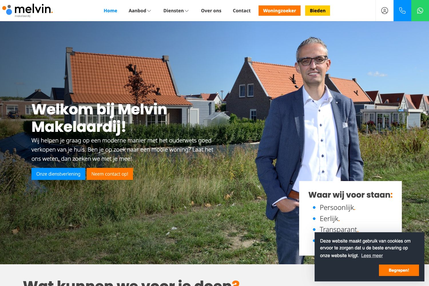 Website screenshot https://melvinmakelaardij.nl