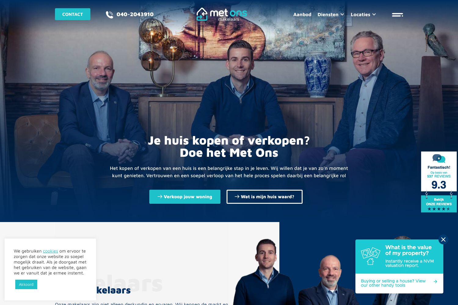 Website screenshot https://metonsmakelaars.nl