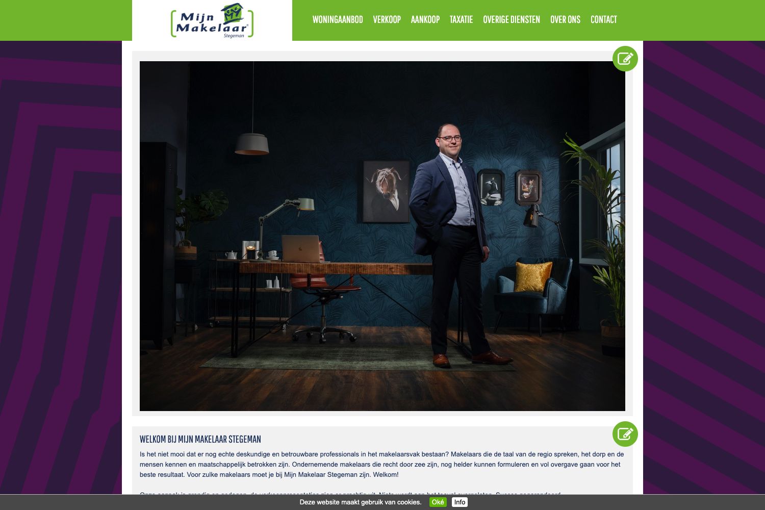 Website screenshot https://mijnmakelaarstegeman.nl