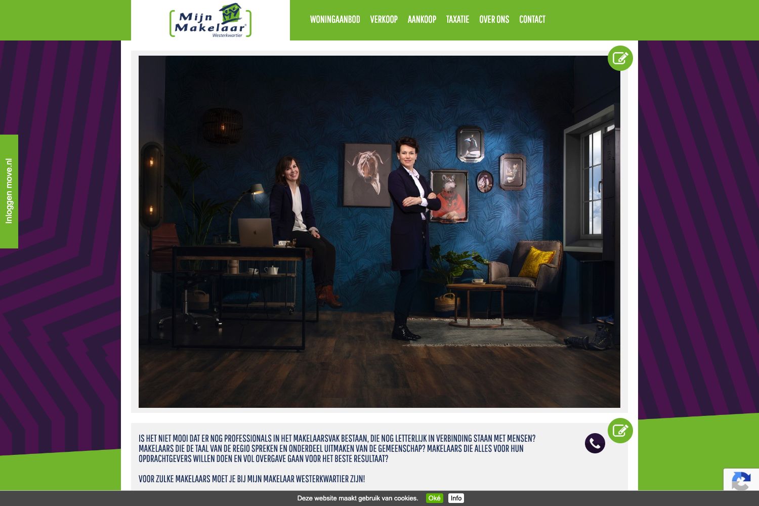 Website screenshot https://mijnmakelaarwesterkwartier.nl