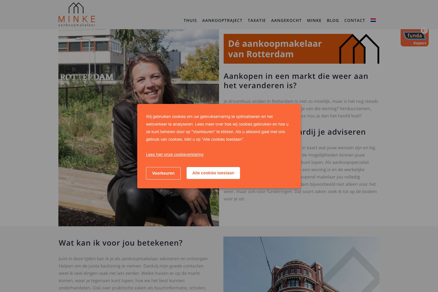 Website screenshot https://minkemakelaardij.nl