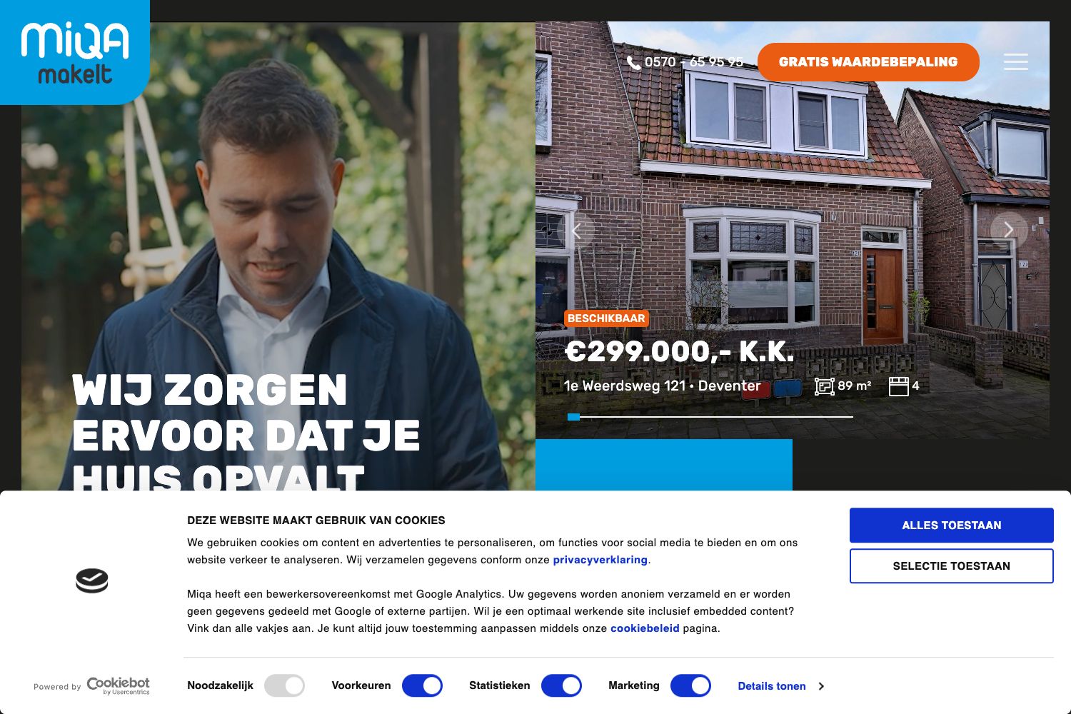 Website screenshot https://miqa.nl