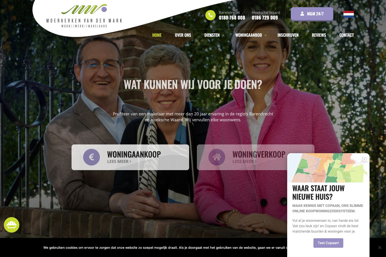 Website screenshot https://moerkerkenvandermark.nl