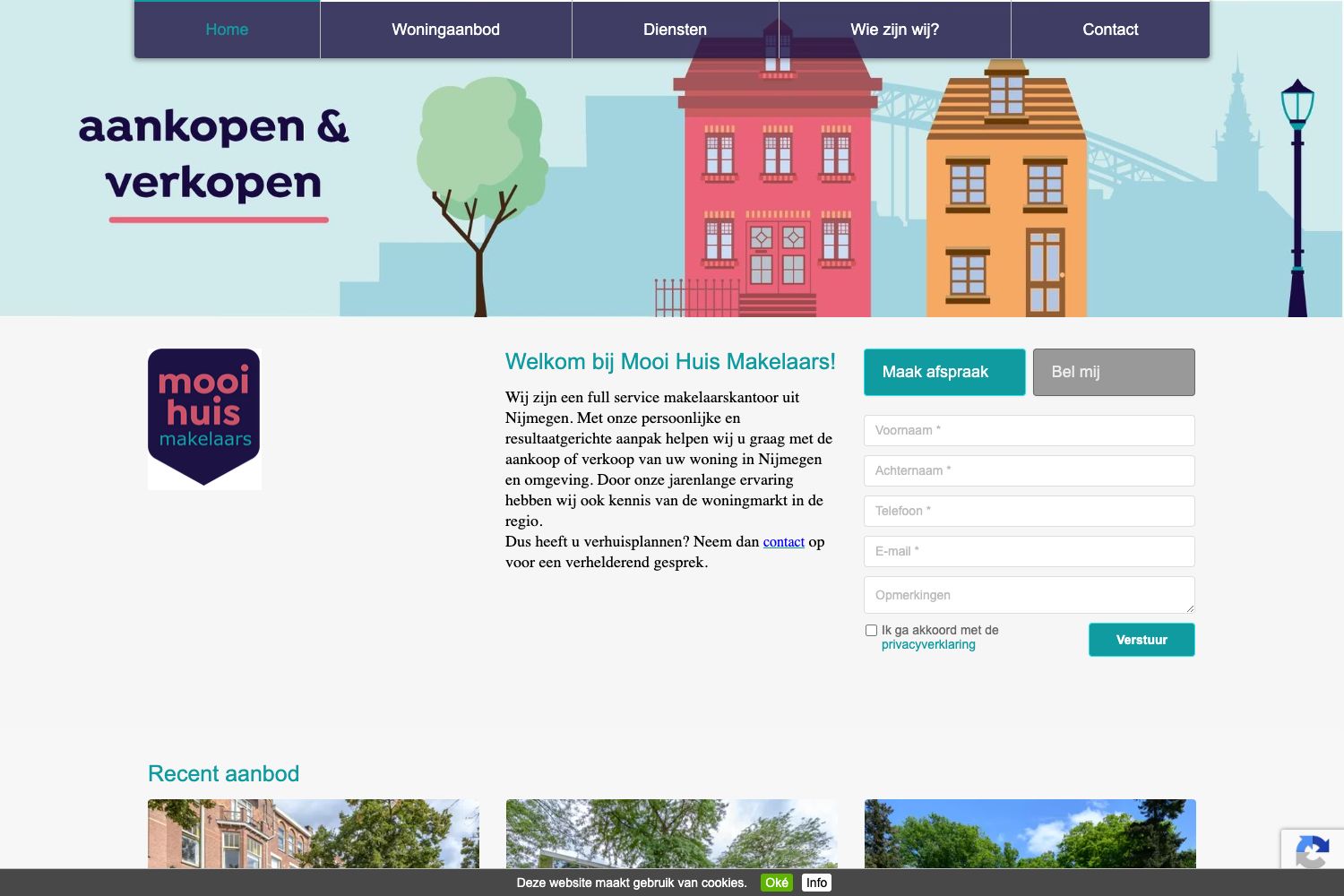 Website screenshot https://mooihuismakelaars.nl