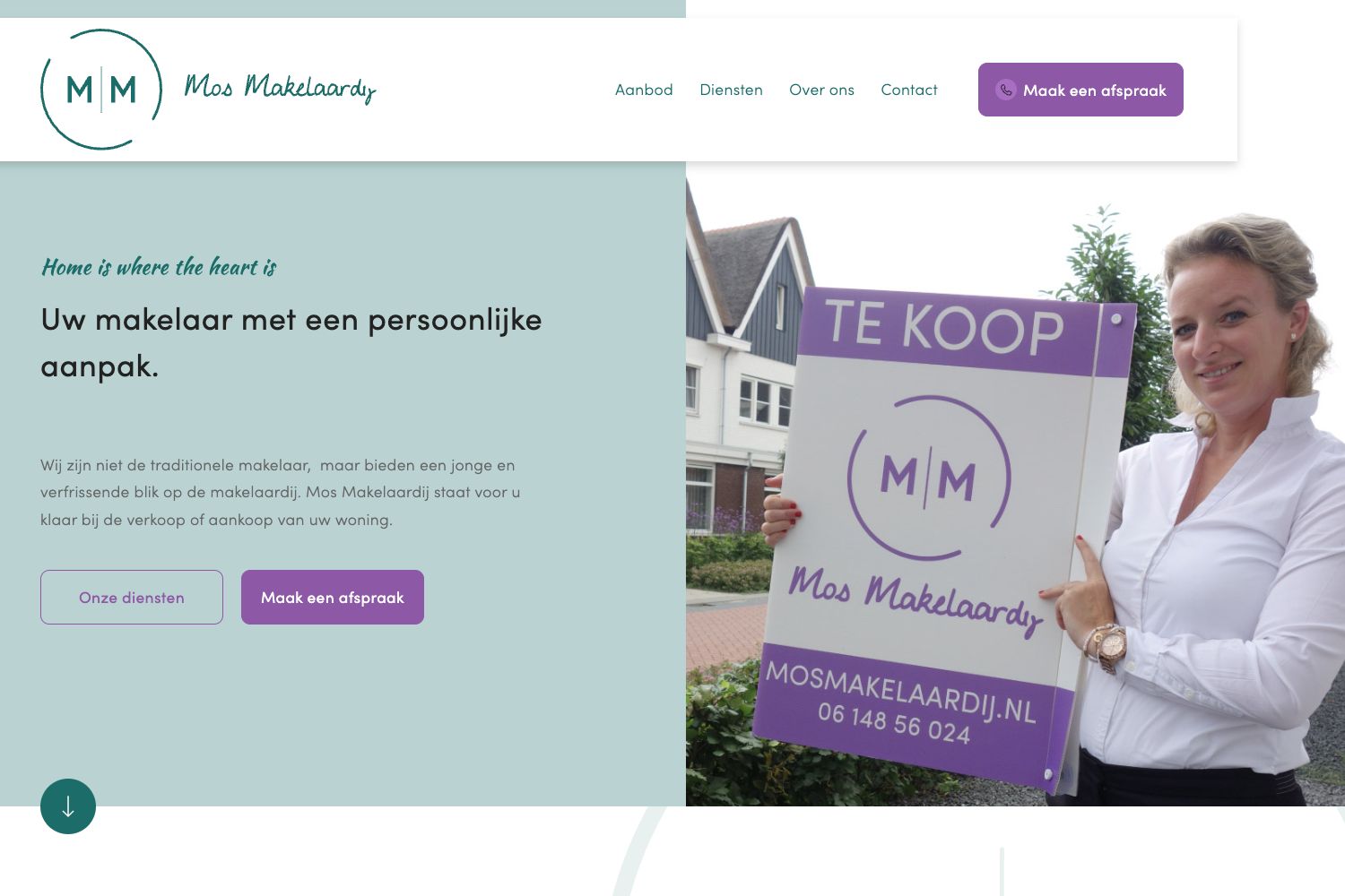 Website screenshot https://mosmakelaardij.nl