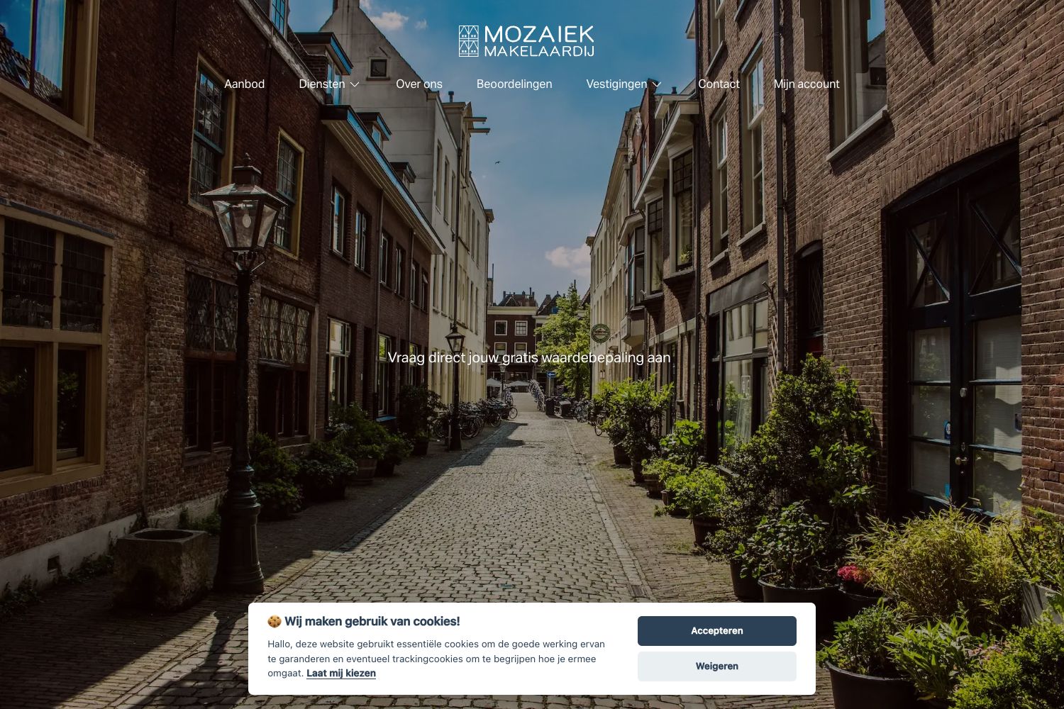 Website screenshot https://mozaiekmakelaardij.nl