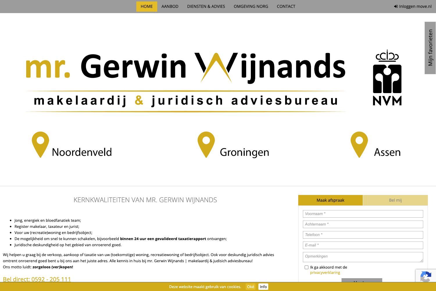 Website screenshot https://mrwijnands.nl