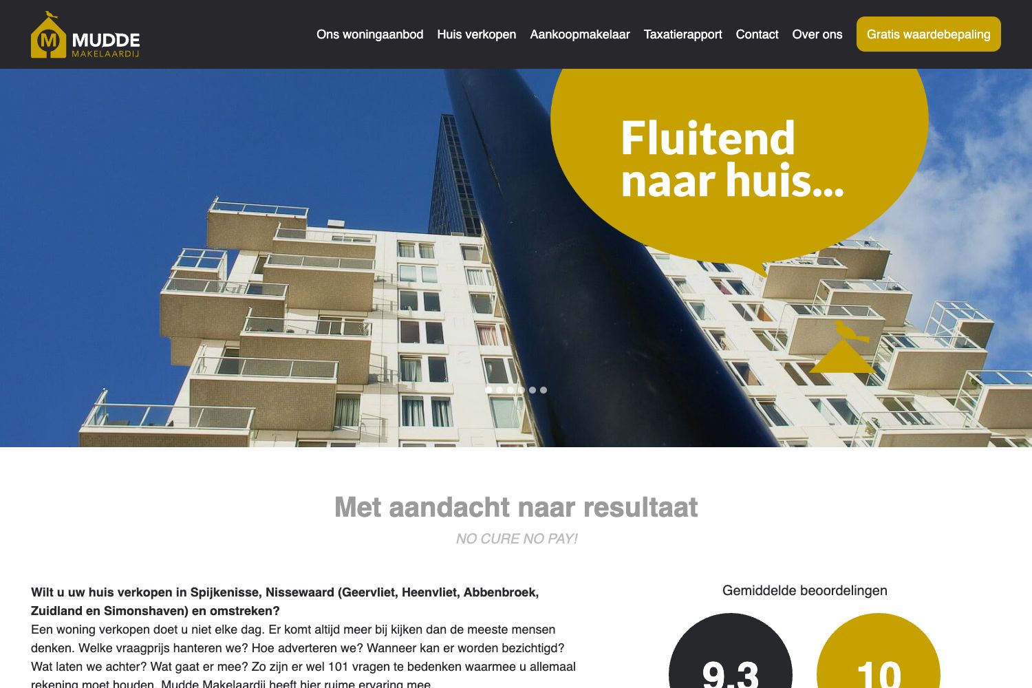 Website screenshot https://mudde-makelaardij.nl