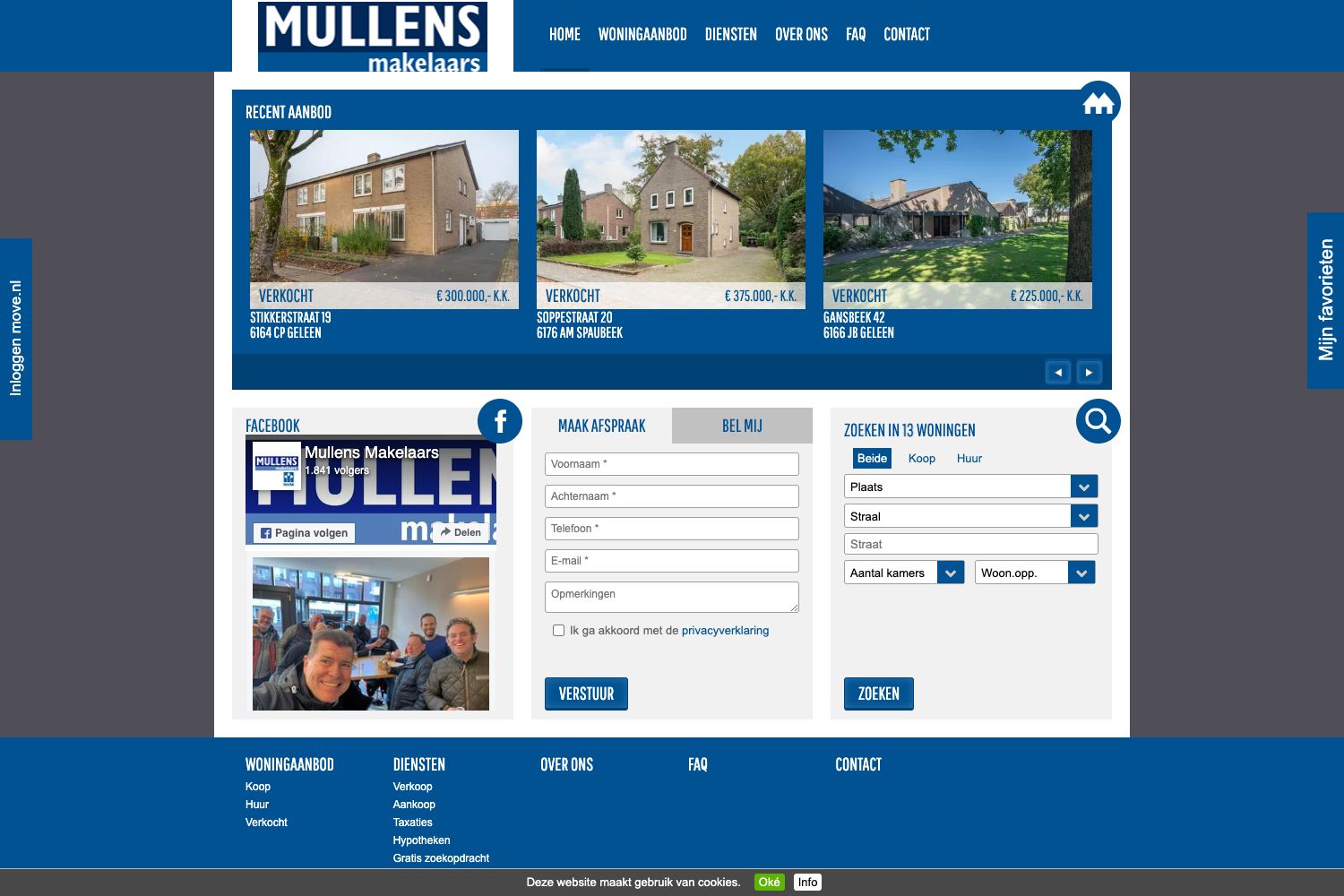 Website screenshot https://mullensmakelaars.nl