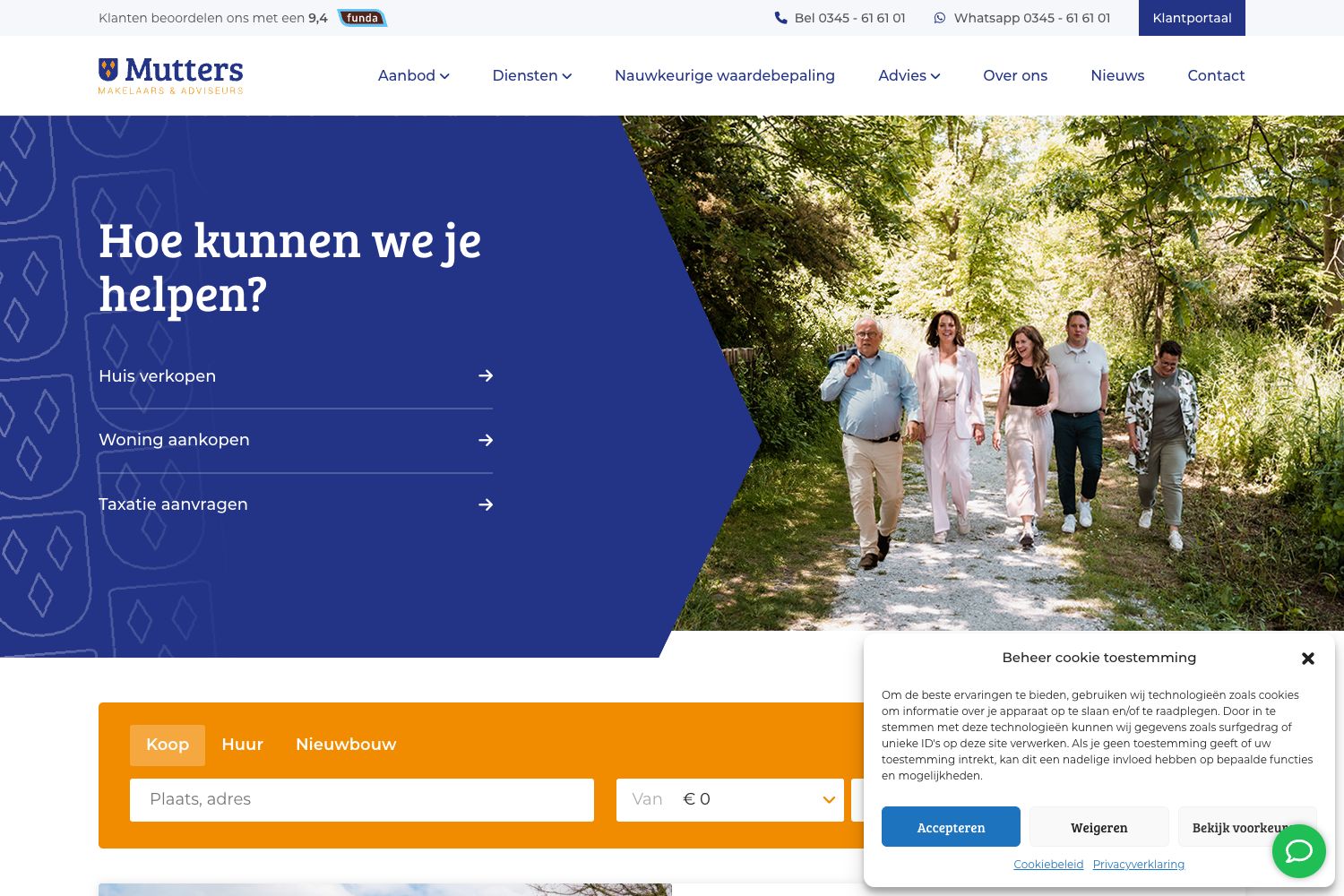 Website screenshot https://muttersmakelaars.nl