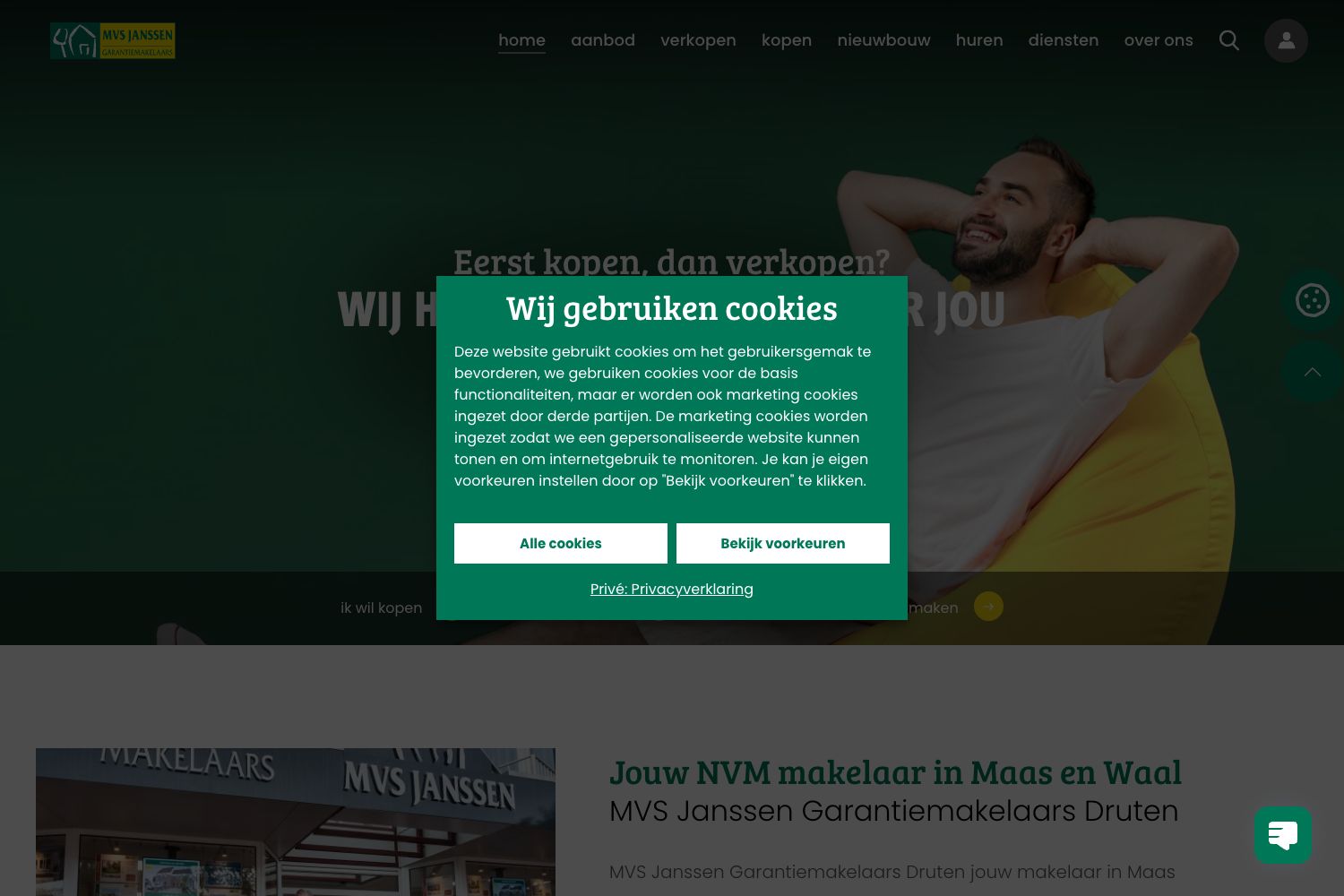 Website screenshot https://mvsjanssen.nl