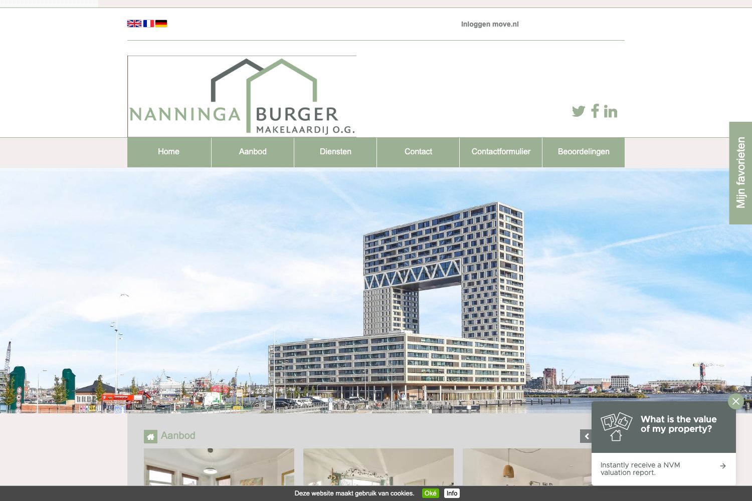 Website screenshot https://nanningaburger.nl