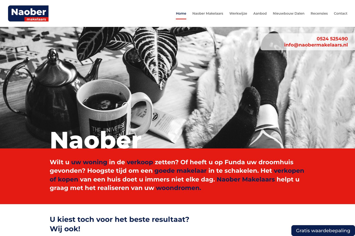 Website screenshot https://naobermakelaars.nl