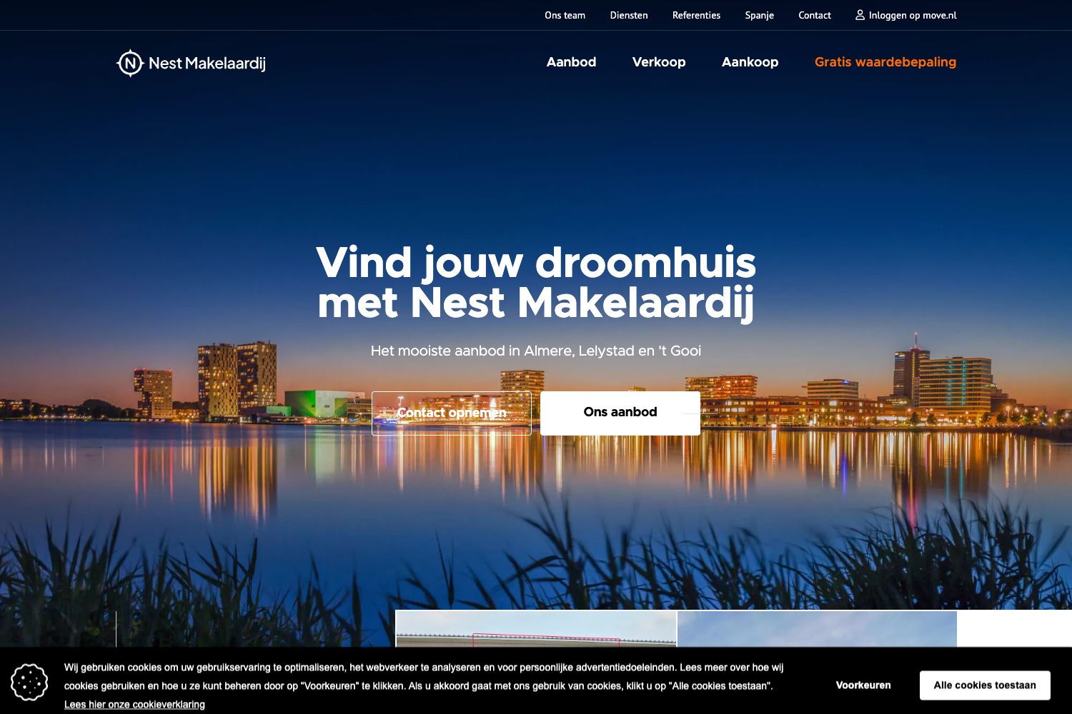 Website screenshot https://nestmakelaardij.nl