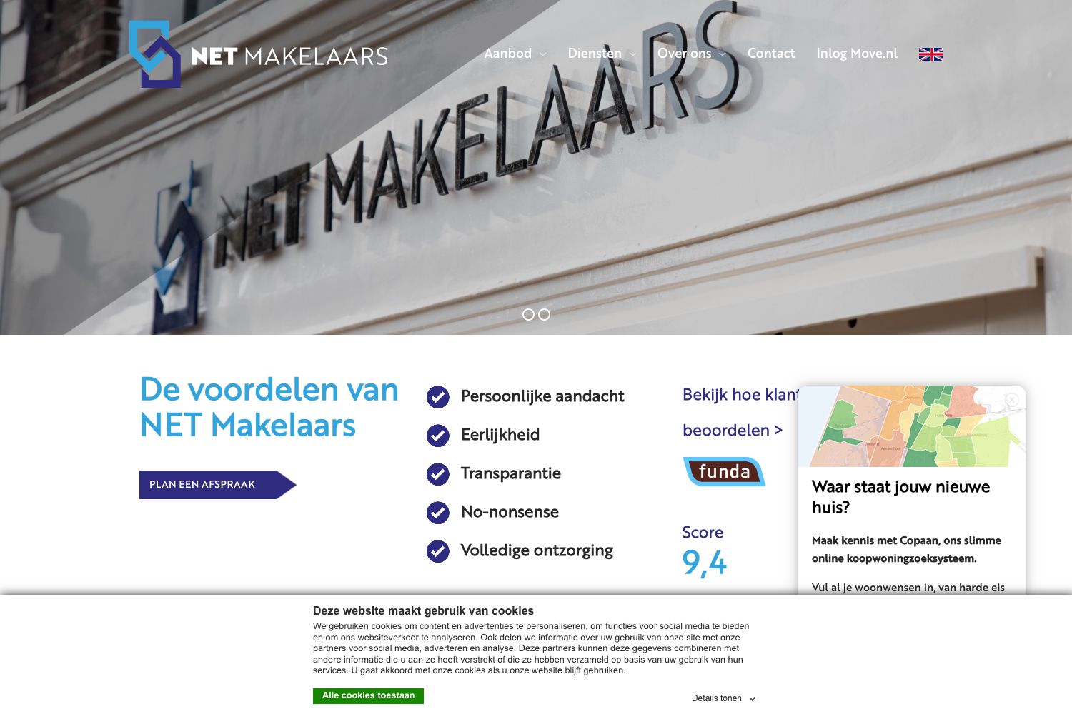 Website screenshot https://netmakelaars.nl