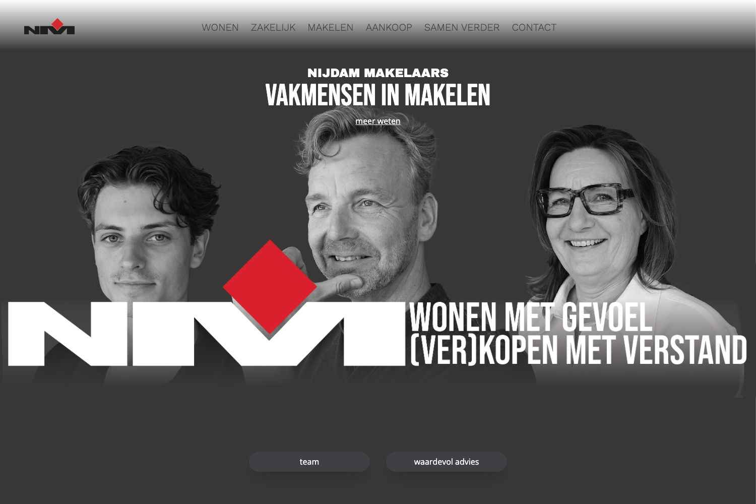 Website screenshot https://nijdam-makelaars.nl