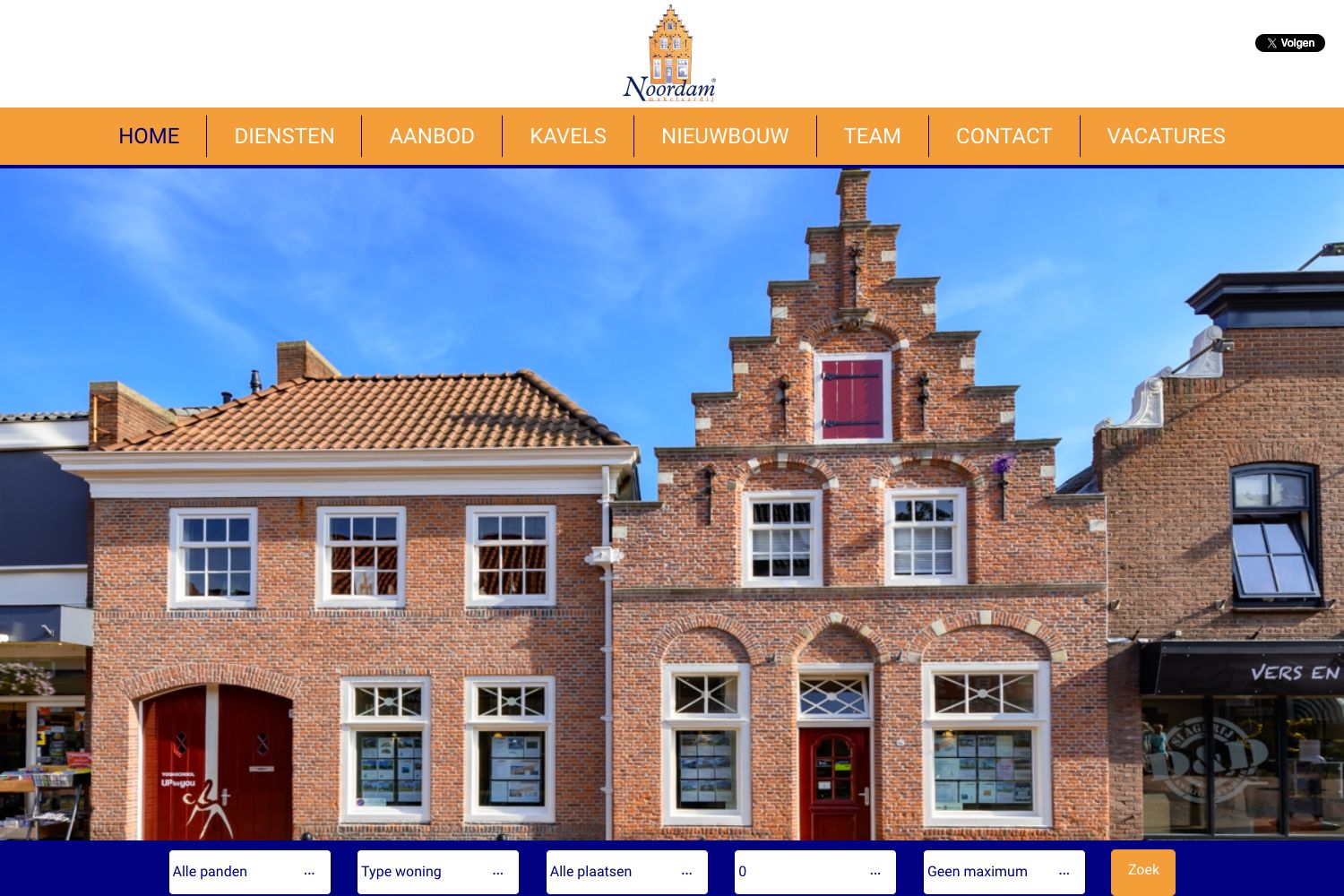 Website screenshot https://noordam-makelaardij.nl