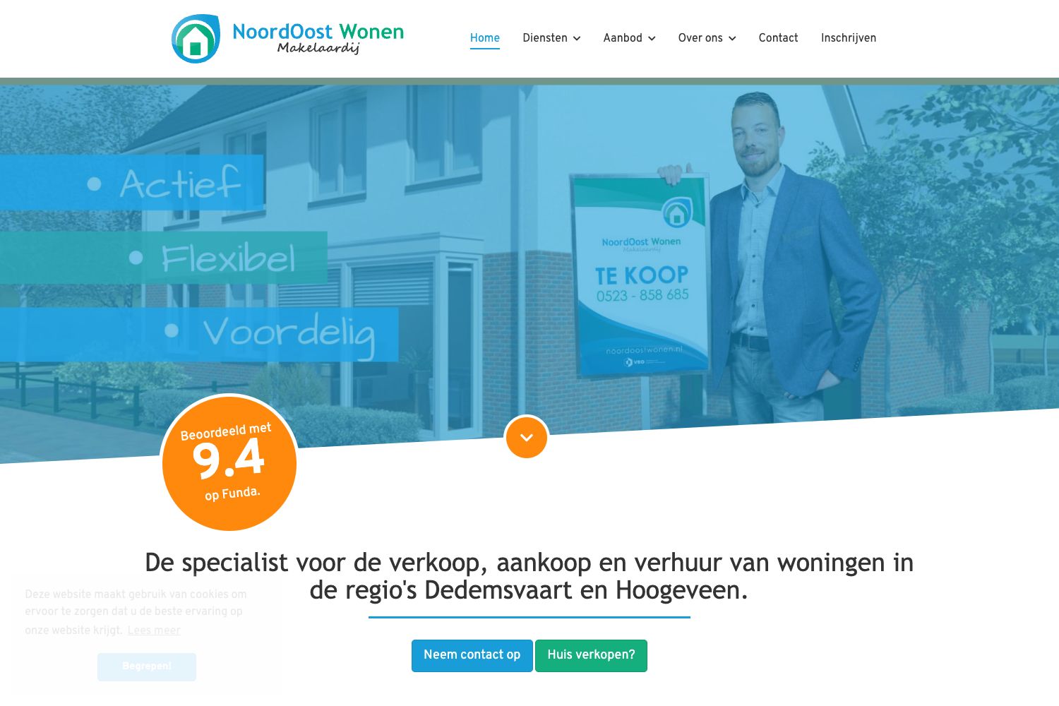 Website screenshot https://noordoostwonen.nl