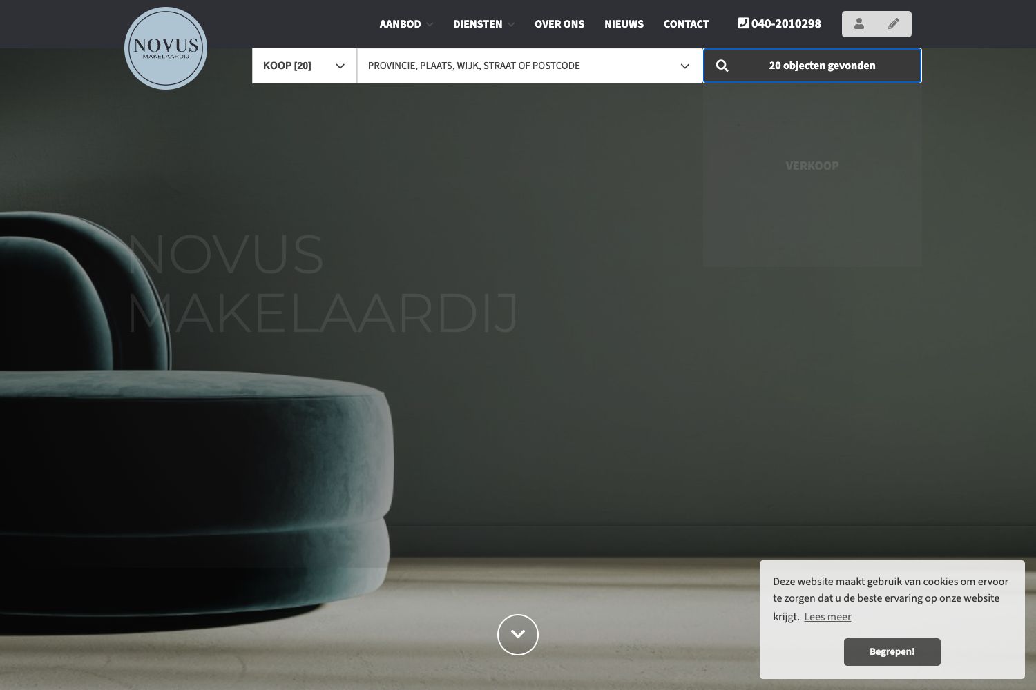 Website screenshot https://novus-makelaardij.nl