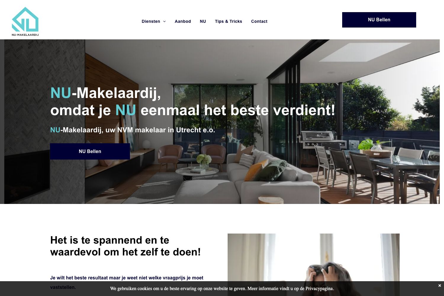 Website screenshot https://nu-makelaardij.nl