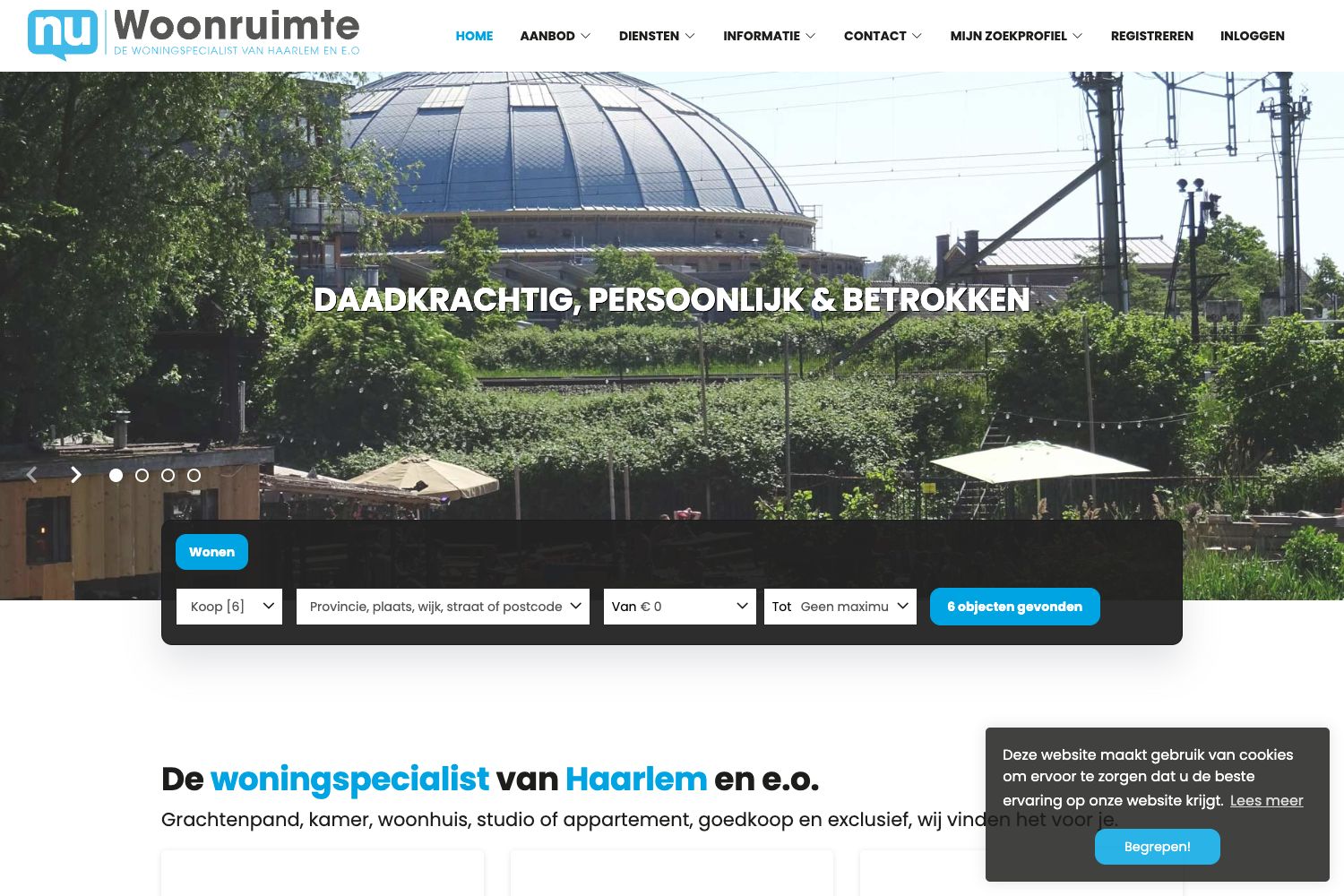 Website screenshot https://nuwoonruimte.nl