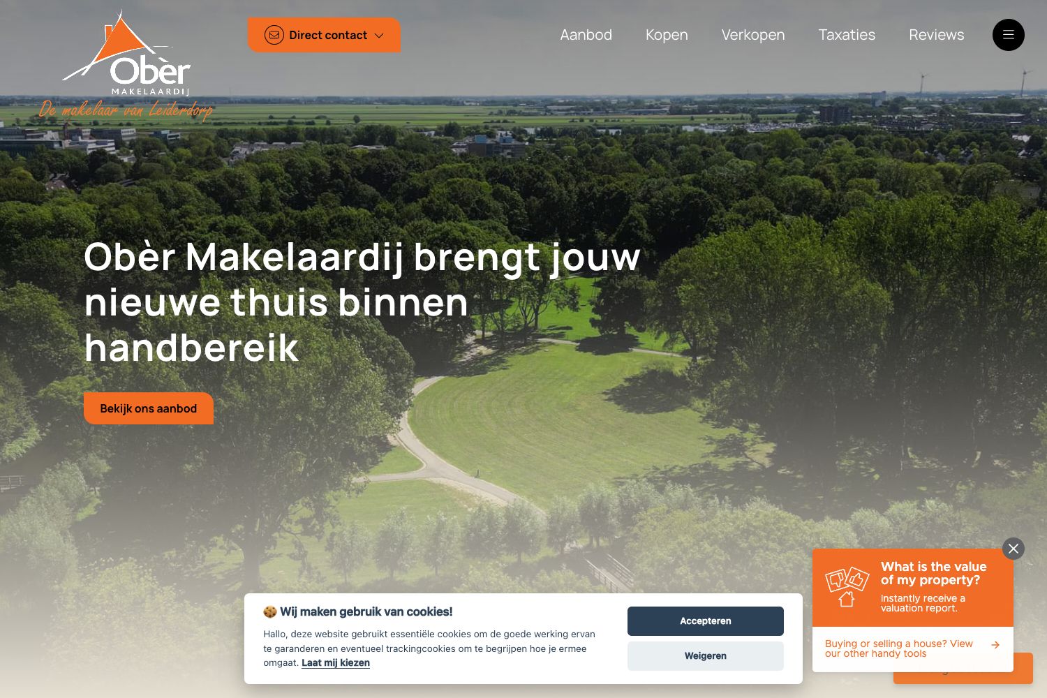 Website screenshot https://obermakelaardij.nl