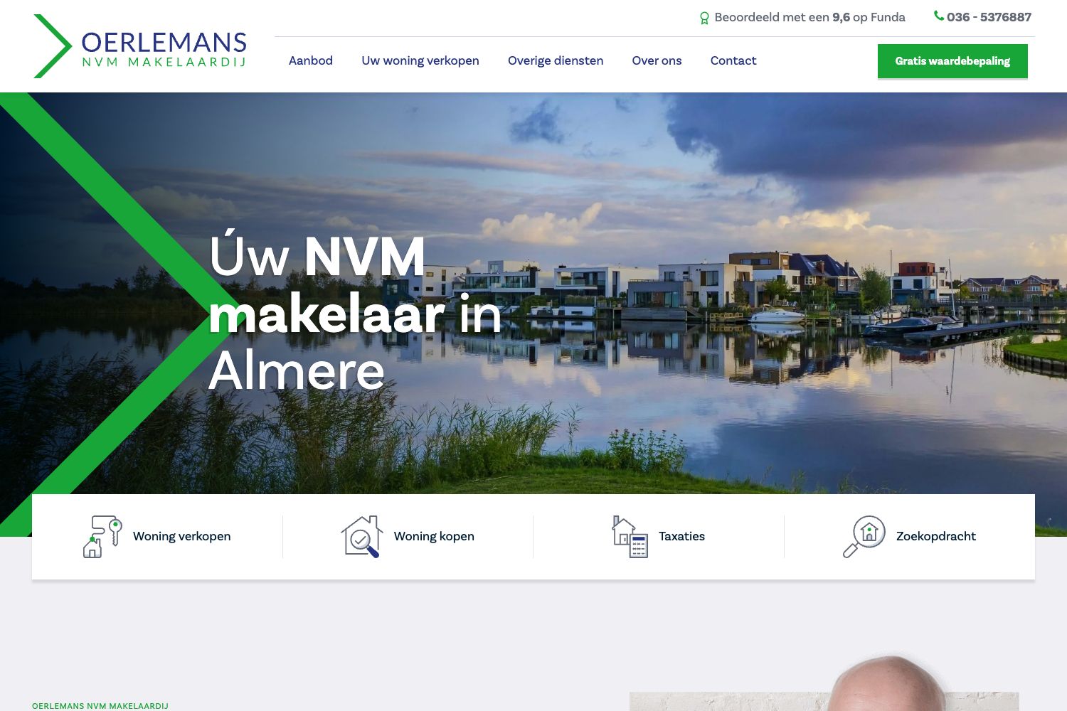 Website screenshot https://oerlemansmakelaardij.nl