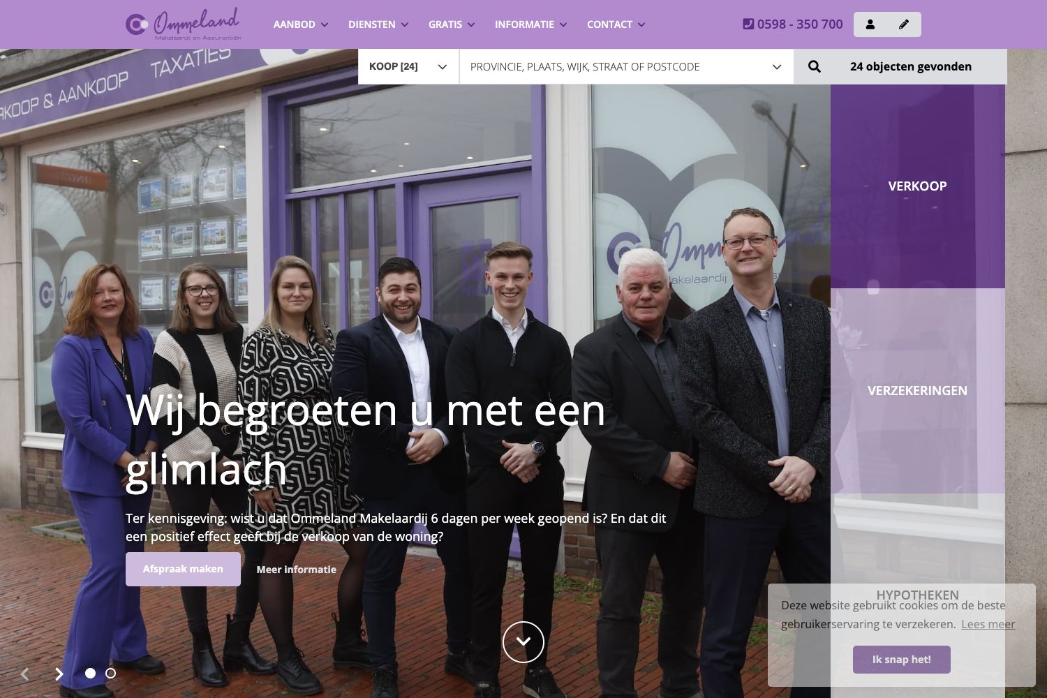 Website screenshot https://ommelandmakelaardij.nl