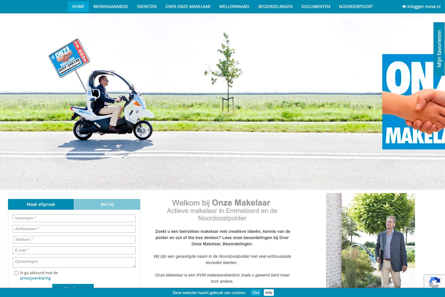 Website screenshot https://onzemakelaar.nl